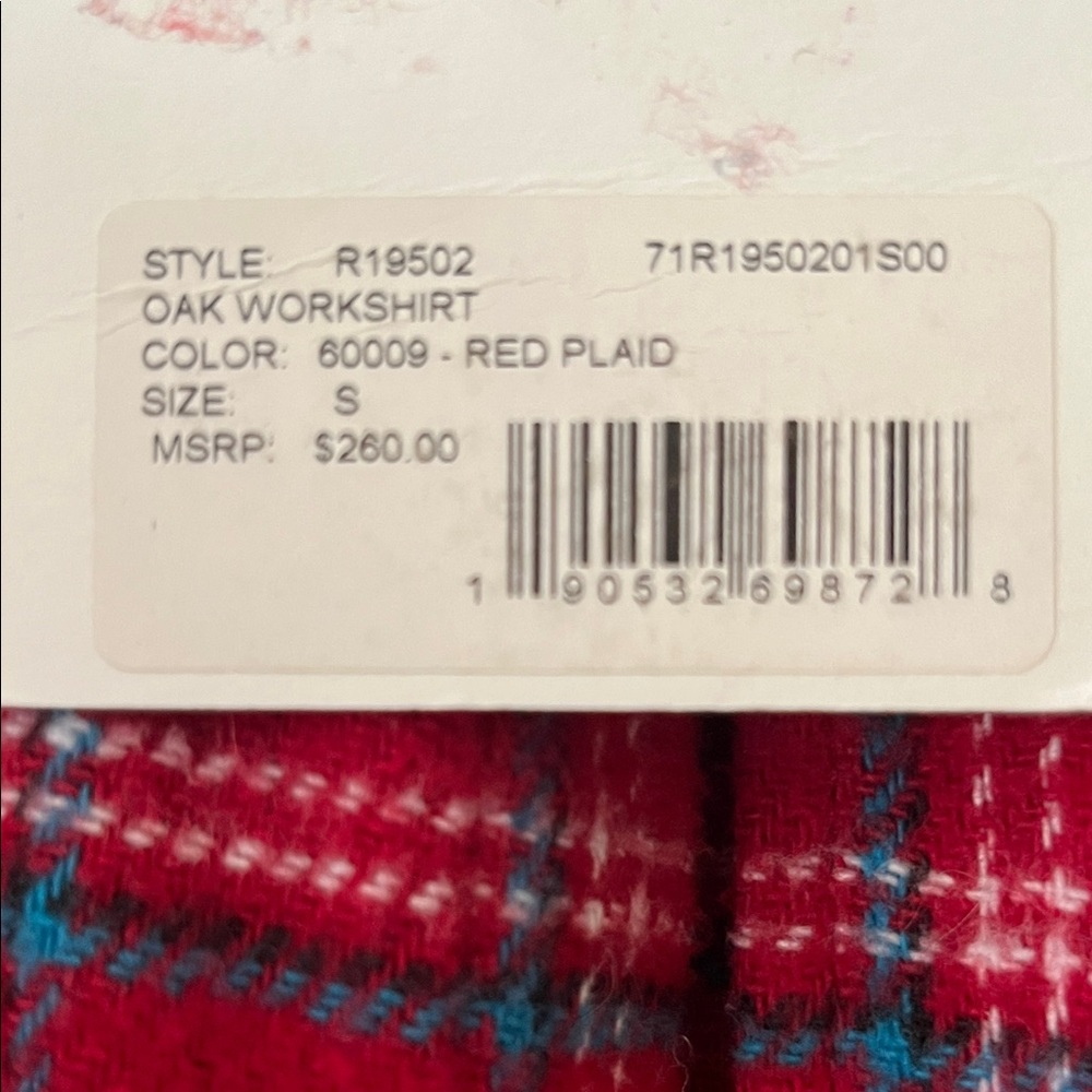 Ovadia & Sons, Red Plaid Men's Flannel Shirt Jacket, Small, R19502, Retail $260 - Picture 3 of 9
